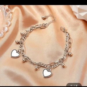 Fashion link heart charm bracelet